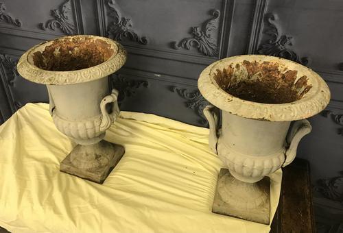 Pair of Cast Iron Garden Urns (1 of 7)