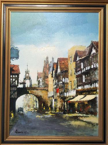 English Atmospheric Oil Painting Historic Chester Eastgate Street Clock After Ben Maile (1 of 12) English Atmospheric Oil Painting Historic Chester Eastgate Street Clock After Ben Maile (1 of 12)