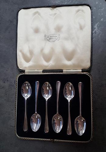 Cased Set of 6 Britannia Silver Teaspoons - 1936 (1 of 4) Cased Set of 6 Britannia Silver Teaspoons - 1936 (1 of 4)