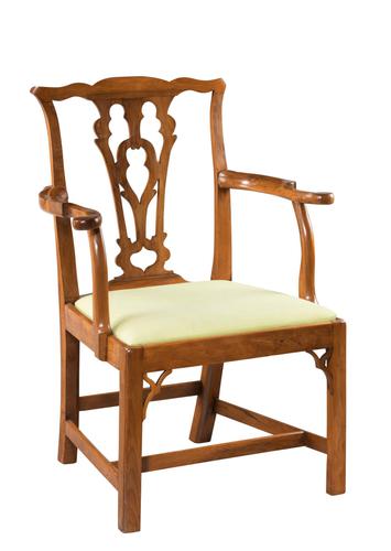 Chippendale period Yew tree elbow chair with a Gothic pierced splat (1 of 6) Chippendale period Yew tree elbow chair with a Gothic pierced splat (1 of 6)