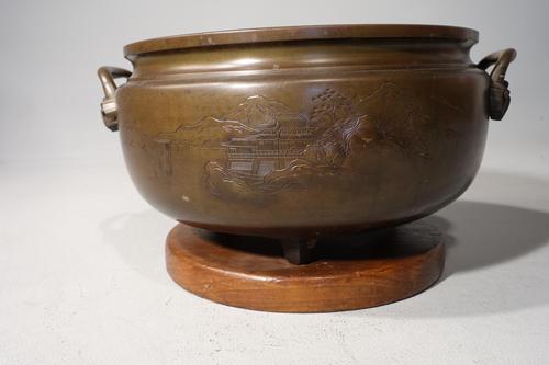 Good Large & Very Shapely Late 19th Century Chinese Bronze Censor (1 of 5)