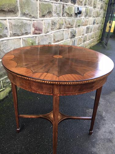 Quality Edwardian Inlaid Mahogany Occasional Table (1 of 7)