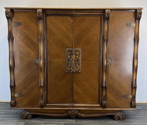 Vintage French Carved 4 Door Armoire Wardrobe (1 of 9)