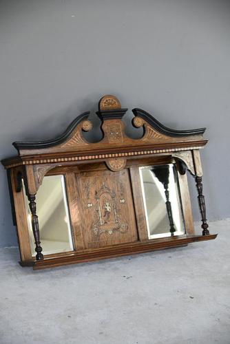 Victorian Inlaid Rosewood Overmantle Mirror Shelf (1 of 12)