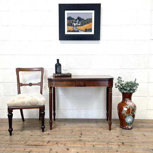 19th Century Mahogany & Boxwood Fold Over Table (1 of 10)