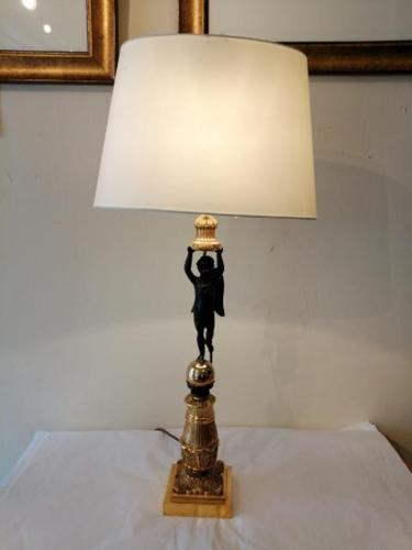 Fine Quality French Brass & Bronze Table Lamp (1 of 6)