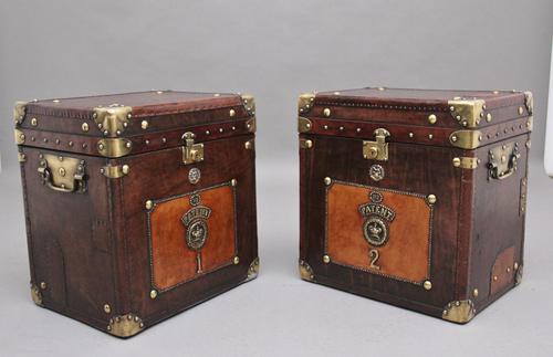 Pair of Early 20th Century ex Army Leather Bound ex Army Trunks (1 of 10) Pair of Early 20th Century ex Army Leather Bound ex Army Trunks (1 of 10)