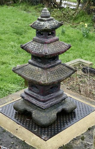 Weather Worn Tall Cast Pagoda Garden Ornament (1 of 8)