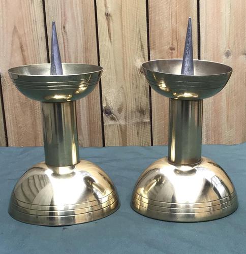 Pair of Arts & Crafts Brass Dome Pricket Candlesticks (1 of 5) Pair of Arts & Crafts Brass Dome Pricket Candlesticks (1 of 5)