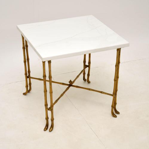 Vintage Brass & White Quartz Side / Coffee Table (1 of 6) Vintage Brass & White Quartz Side / Coffee Table (1 of 6)