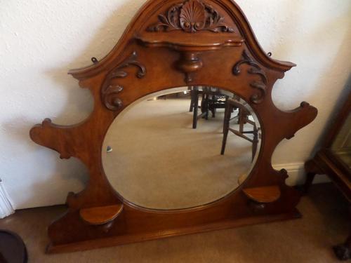 A lovely Mahogany Round Bevel Edged Mirror 1860's? (1 of 6)