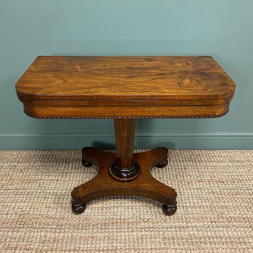 Stunning Victorian Rosewood Antique Card Table (1 of 8)