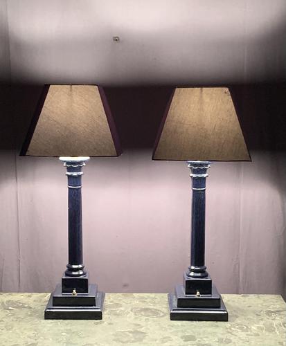 Tall Impressive Pair of French Ceramic Table Lamps (1 of 6)