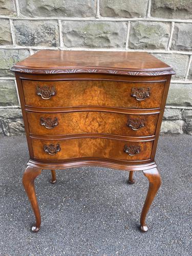 Antique Burr Walnut Bedside Chest of Drawers (1 of 14)