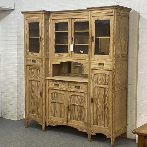 Very large antique dresser with glazed display cupboards (1 of 9)