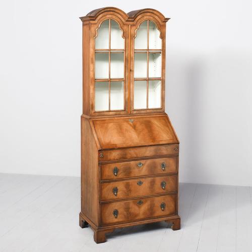 George II Style Figured Walnut Bureau Bookcase (1 of 11)