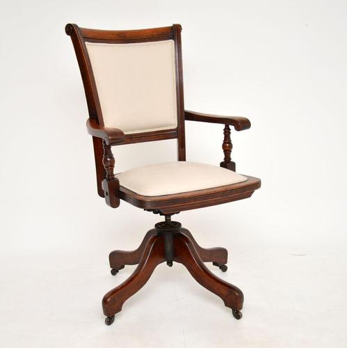 Antique Victorian Mahogany Swivel Desk Chair (1 of 10)