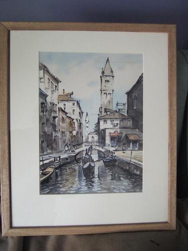 "Sirol" Antonio Sirolli Watercolour of Venice (1 of 3) "Sirol" Antonio Sirolli Watercolour of Venice (1 of 3)