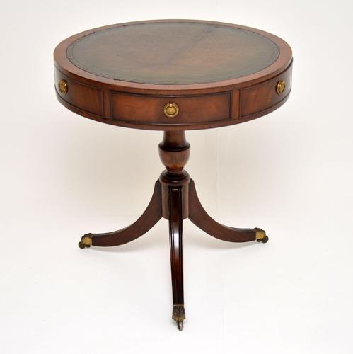 Antique Regency Style Mahogany & Leather Drum Table (1 of 7)