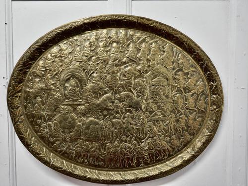 Large Oval Asian Brass Wall Hanging Marriage Charger (1 of 15) Large Oval Asian Brass Wall Hanging Marriage Charger (1 of 15)