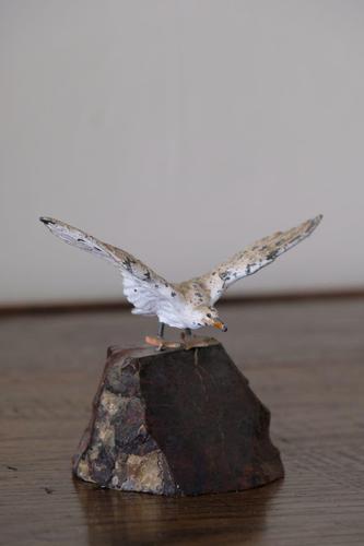 Cast Metal Painted Seagull on Marble Base (1 of 5) Cast Metal Painted Seagull on Marble Base (1 of 5)