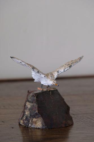 Cast Metal Painted Seagull on Marble Base (1 of 5)