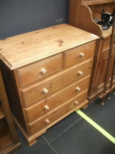 2 Over 3 Drawer Pine Chest of Drawers (1 of 2)