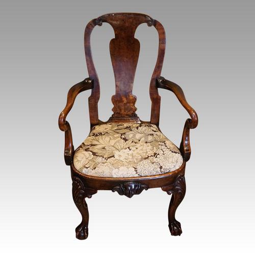 George I Style Walnut Armchair c.1880 (1 of 12)