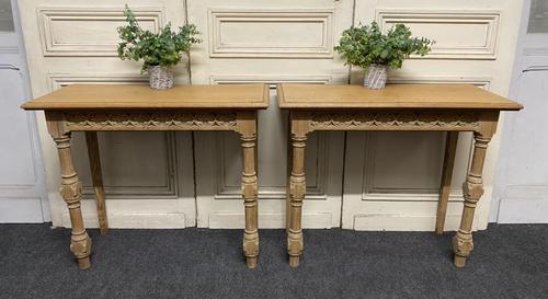 Pair of Bleached Oak Console Tables (1 of 16) Pair of Bleached Oak Console Tables (1 of 16)