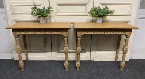 Pair of Bleached Oak Console Tables (1 of 16)