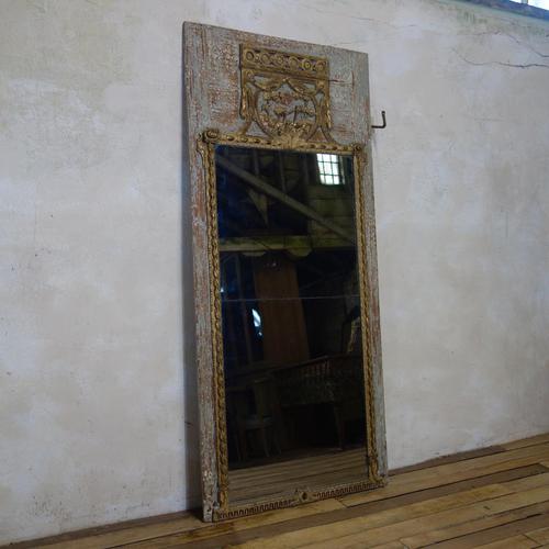 Elegant 19th Century French Original Painted Trumeau Mirror (1 of 13)