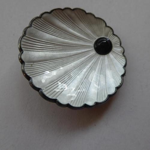 Silver & Enamel Norwegian Shell Brooch (1 of 9)