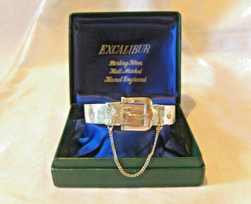 Vintage Sterling Silver Buckle Bangle 1976 Original Box 7" Length 24.4 Grams (1 of 12)