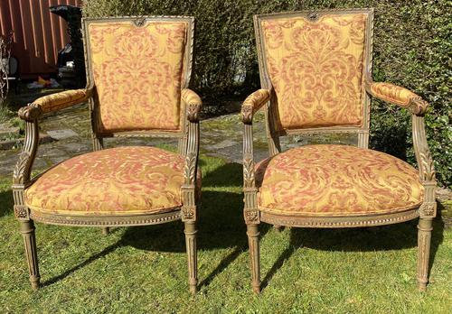 Pair of French Armchairs in Original Paint Finish (1 of 10)