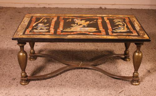 Coffee Table with Scagolia Marble Top - Florence 19th Century (1 of 13) Coffee Table with Scagolia Marble Top - Florence 19th Century (1 of 13)