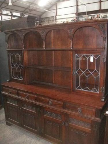 Old Charm Linenfold Lead Glazed Dresser (1 of 3)