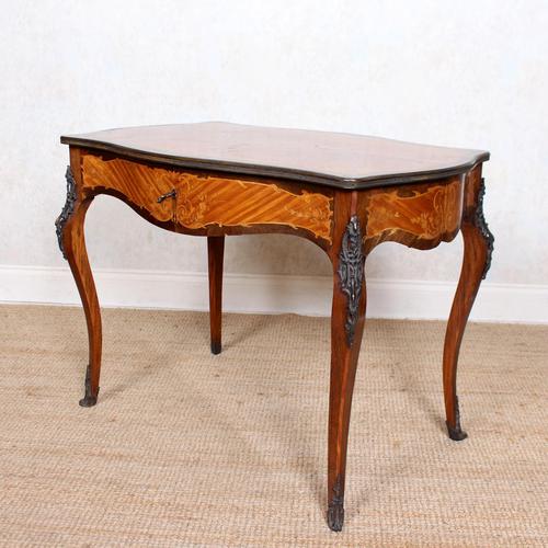 Serpentine Writing Table Louis XVI Style Inlaid Kingwood (1 of 19)