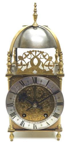 Superb Vintage English Lantern Clock - Pendulum 8-day Striking Mantel Clock c.1890 (1 of 12)