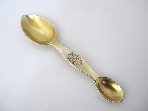 Rare Victorian Silver-gilt Medicine Spoon John Aldwinckle & Thomas Slater, London 1888 (1 of 4)