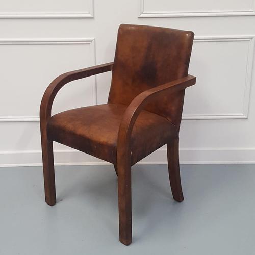 Library Leather Desk Chair c 1930 (1 of 4)