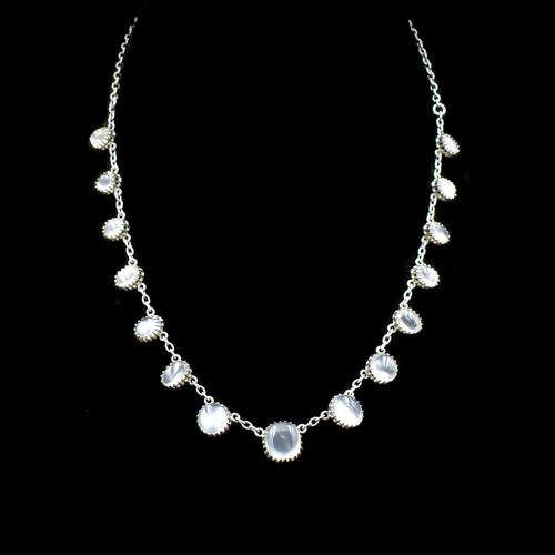 Antique Moonstone Sterling Silver 16" Riviere Fringe Necklace (1 of 7) Antique Moonstone Sterling Silver 16" Riviere Fringe Necklace (1 of 7)