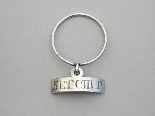 George III Silver Neck Ring Sauce Label 'Ketchup' (1 of 6)