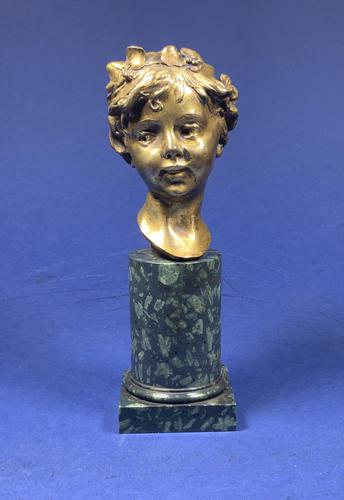 19th Century Gilt Bronze Bust of a Boy (1 of 9)