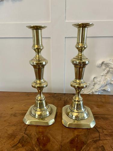 Pair of Antique Victorian Brass Candlesticks (1 of 6)