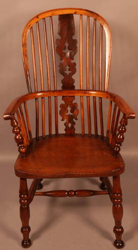 Yew Wood High Windsor Chair c.1850 (1 of 9)