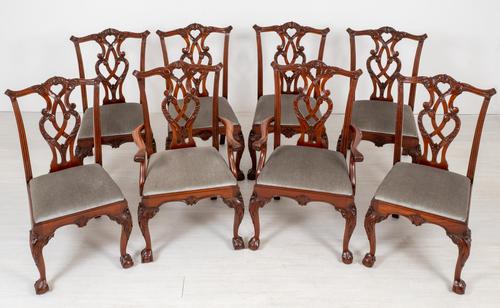 Set of 8 Mahogany Chippendale Style Dining Chairs (1 of 17)