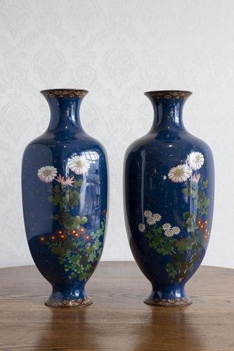 Large Pair of 19th Century Japanese Cloisonné Vases (1 of 8)