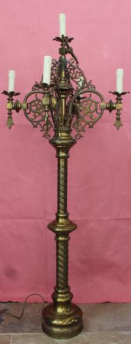 Pair of Antique Church Candelabras (1 of 4)