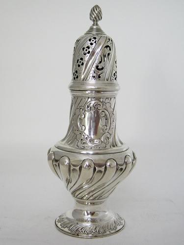 Large Victorian Embossed Silver Sugar Caster with a Detachable Lid (1 of 7)