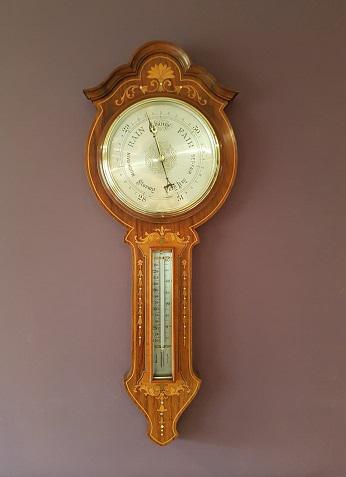 Superb Antique Rosewood Sheraton Inlaid Barometer (1 of 7)